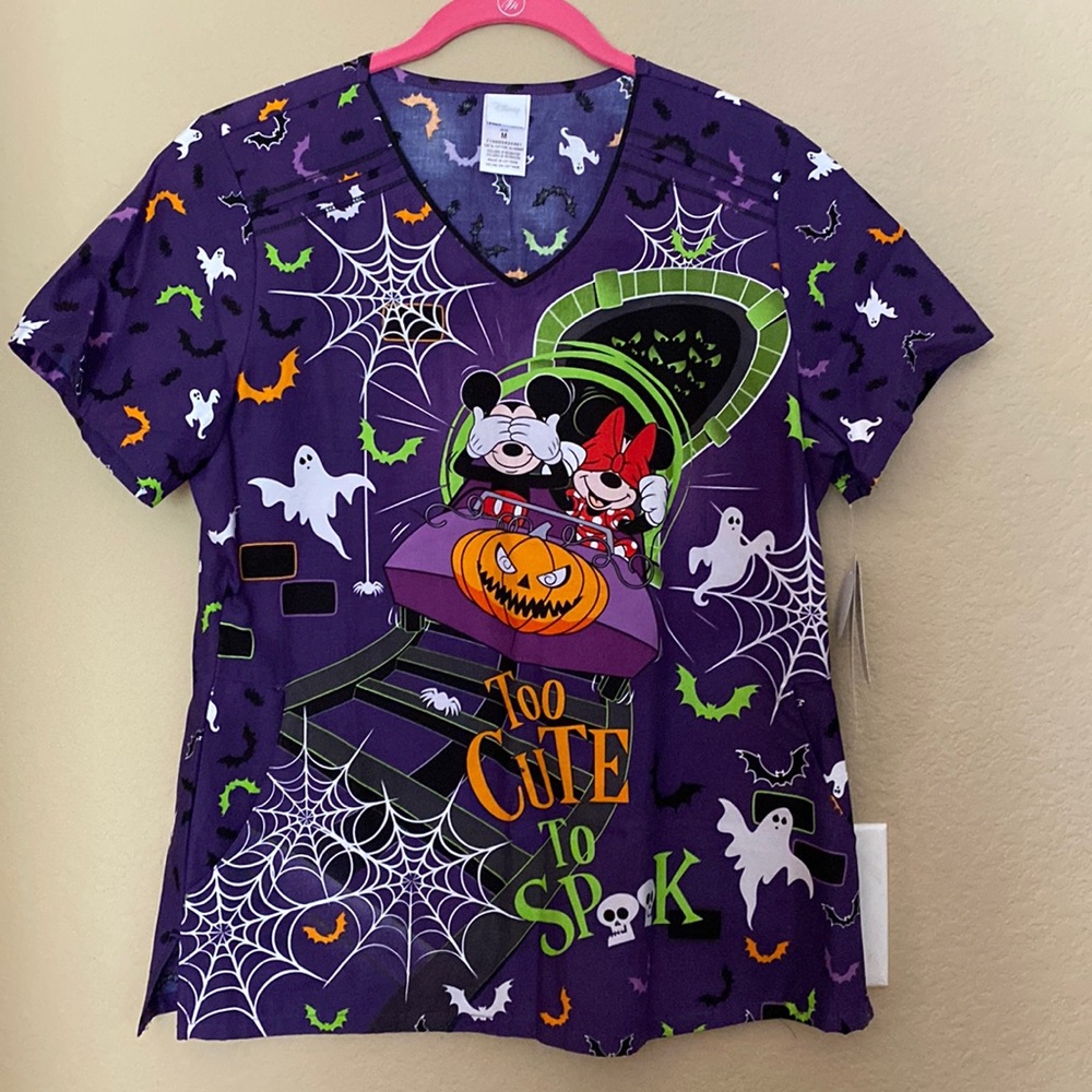Woman’s Disney Halloween scrub top